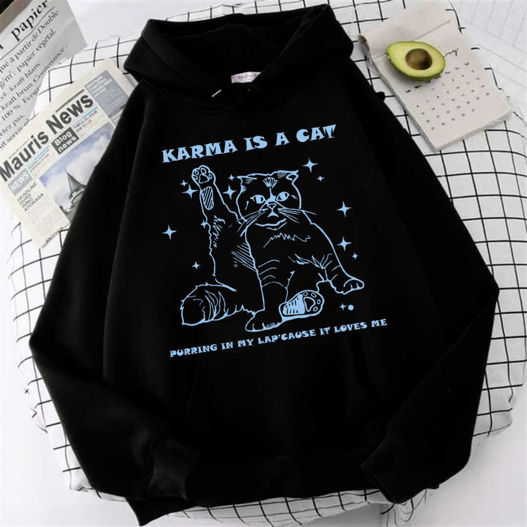 Karma Is Cat Unisex Oversize Hoodie