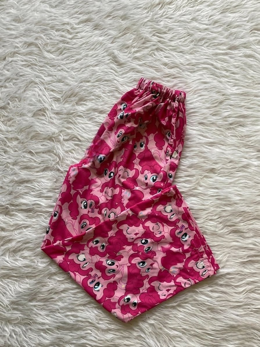 Kırmızı My Little Pony Pinkie Pie Desenli Alt Pijama