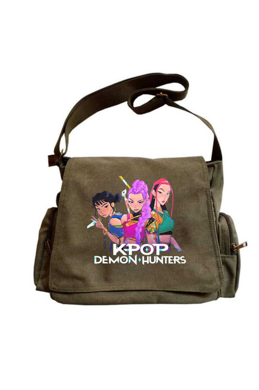 KPop Demon Hunters Baskılı Unisex Postacı Çantası