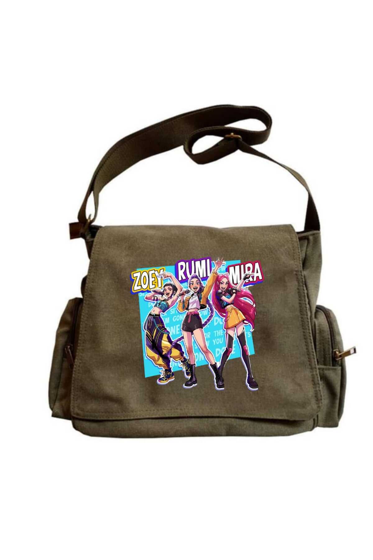 KPop Demon Hunters Baskılı Unisex Postacı Çantası
