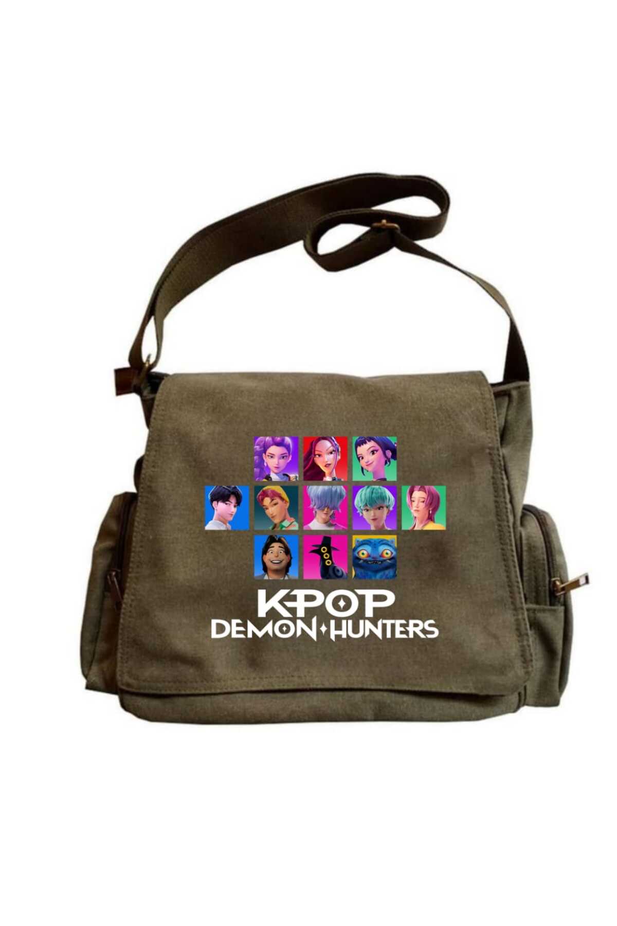 KPop Demon Hunters Baskılı Unisex Postacı Çantası