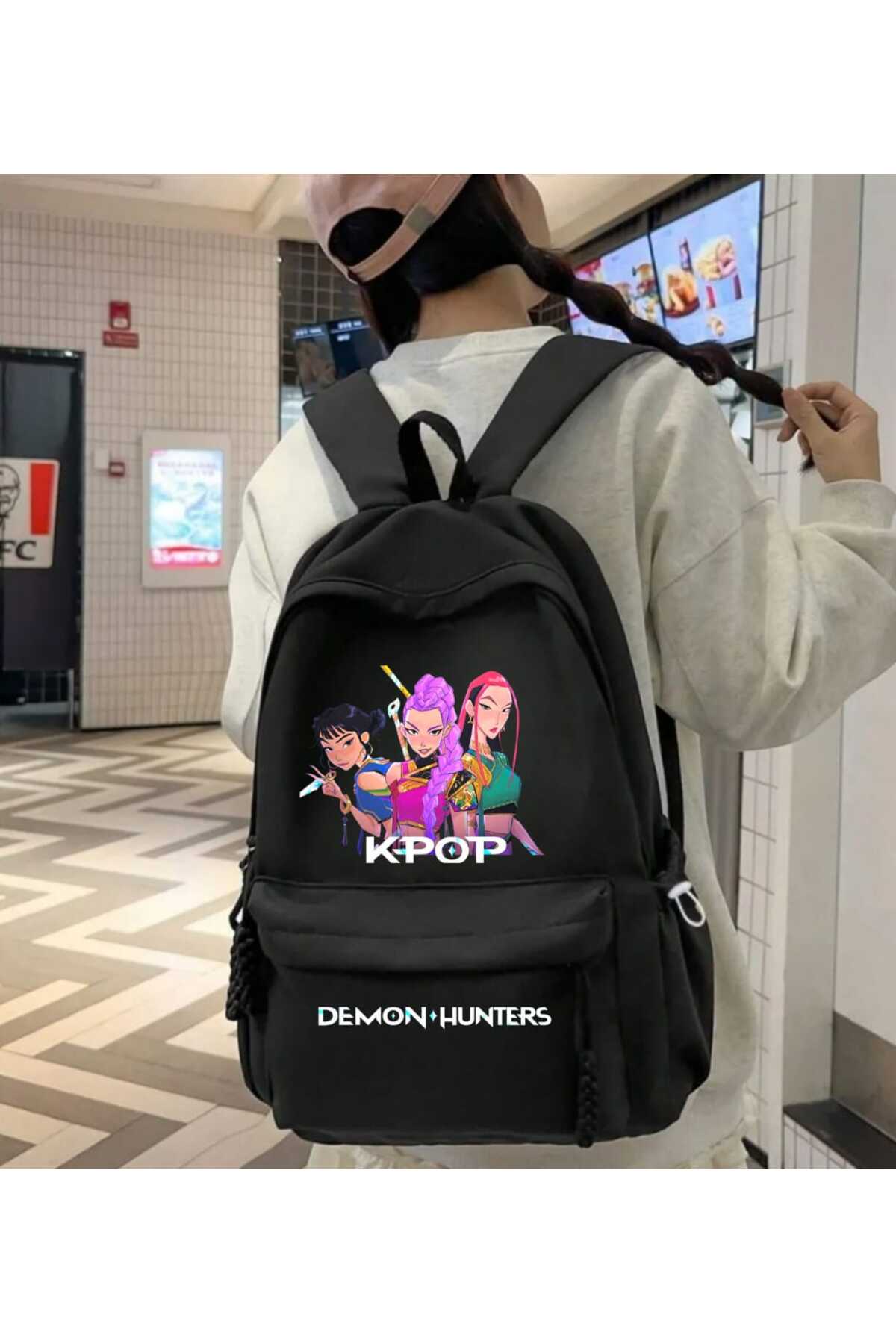 KPop Demon Hunters Detail Baskılı Okul, Dershane, Kurs Sırt Çantası