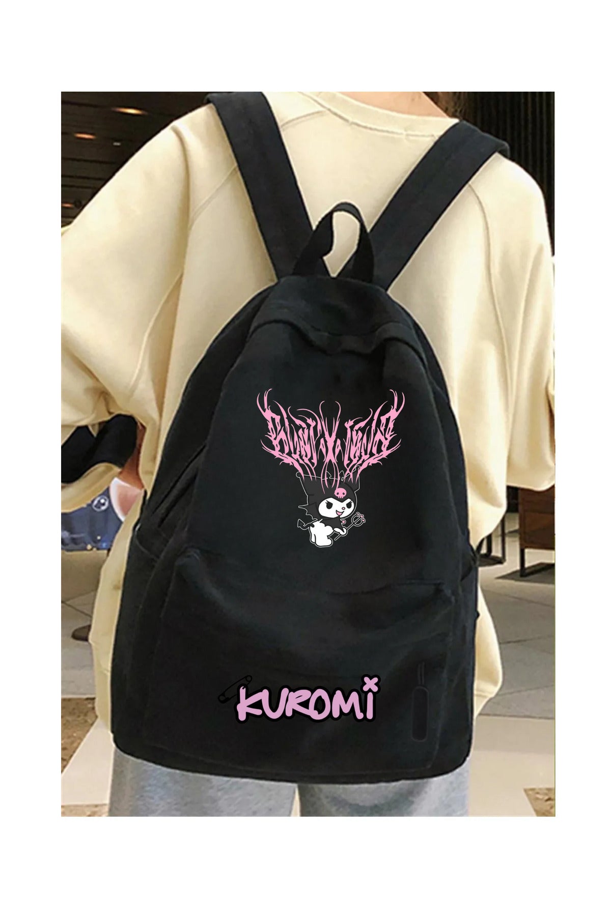 Kuromi Baskılı Sırt Okul Çantası