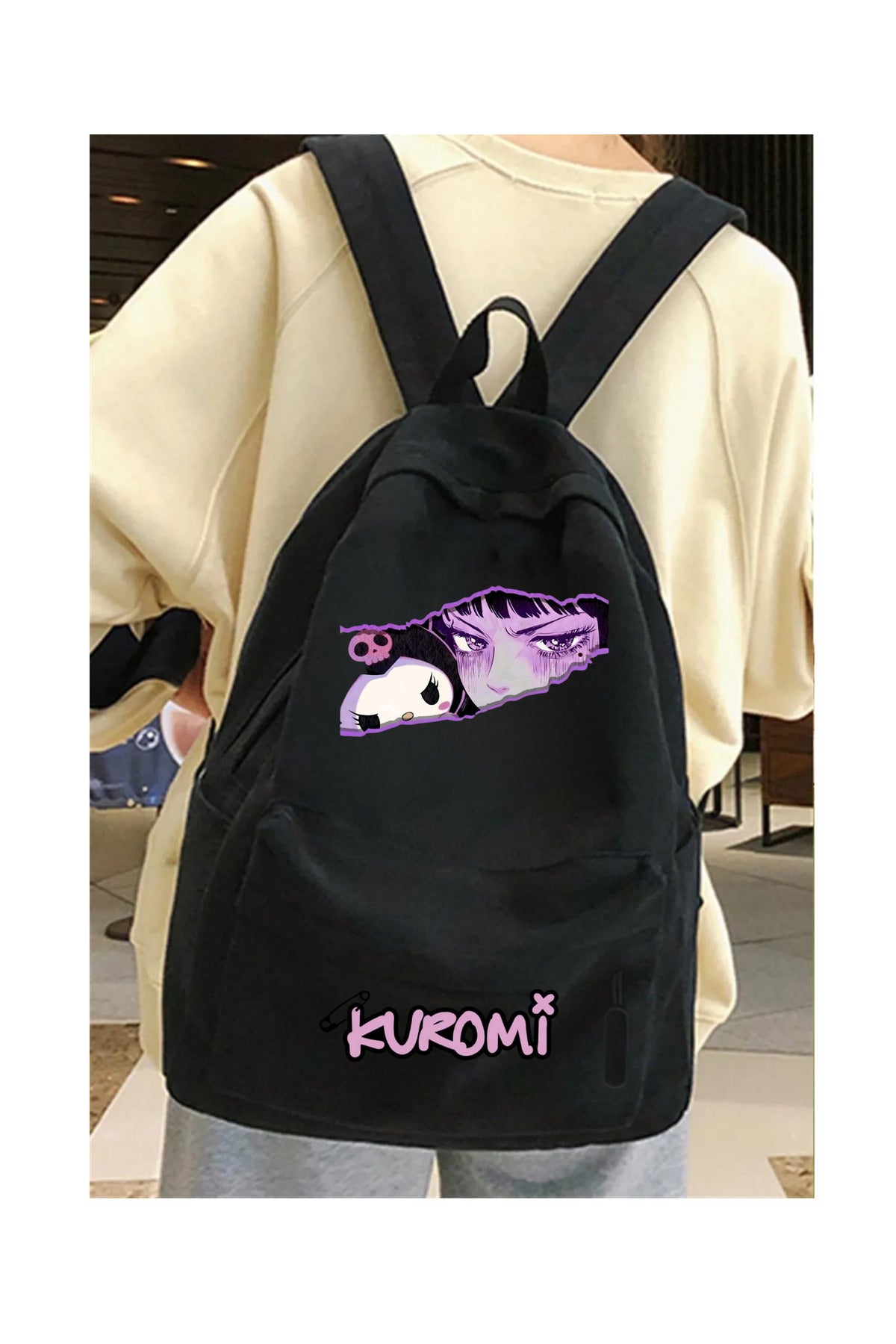Kuromi Baskılı Sırt Okul Çantası