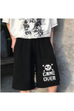 Küt Küt Game Over Baskılı Siyah Unisex Penye Şort