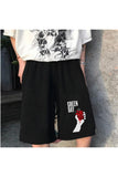 Küt Küt Green Day Baskılı Siyah Unisex Penye Şort
