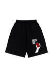 Küt Küt Green Day Baskılı Siyah Unisex Penye Şort