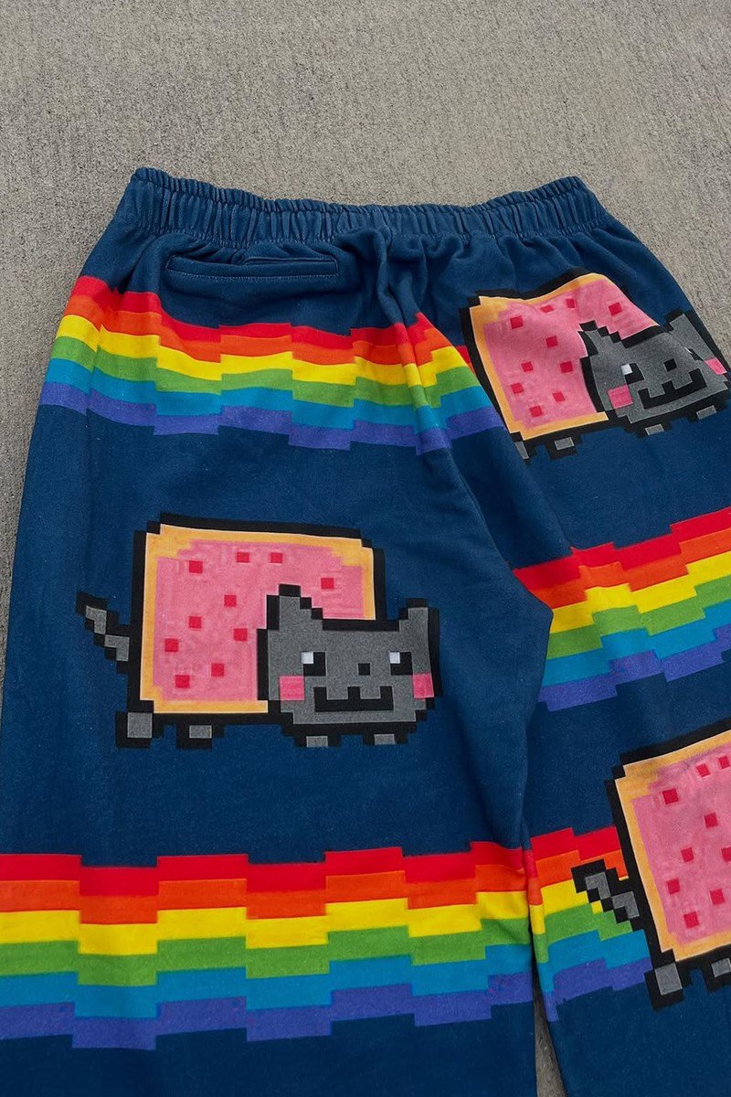 Lacivert Nyan Cat Rainbow Harjauku Y2K Unisex Eşofman