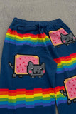 Lacivert Nyan Cat Rainbow Harjauku Y2K Unisex Eşofman