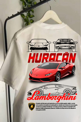 Lamborghini & Ferrari Retro Baskılı T-shirt