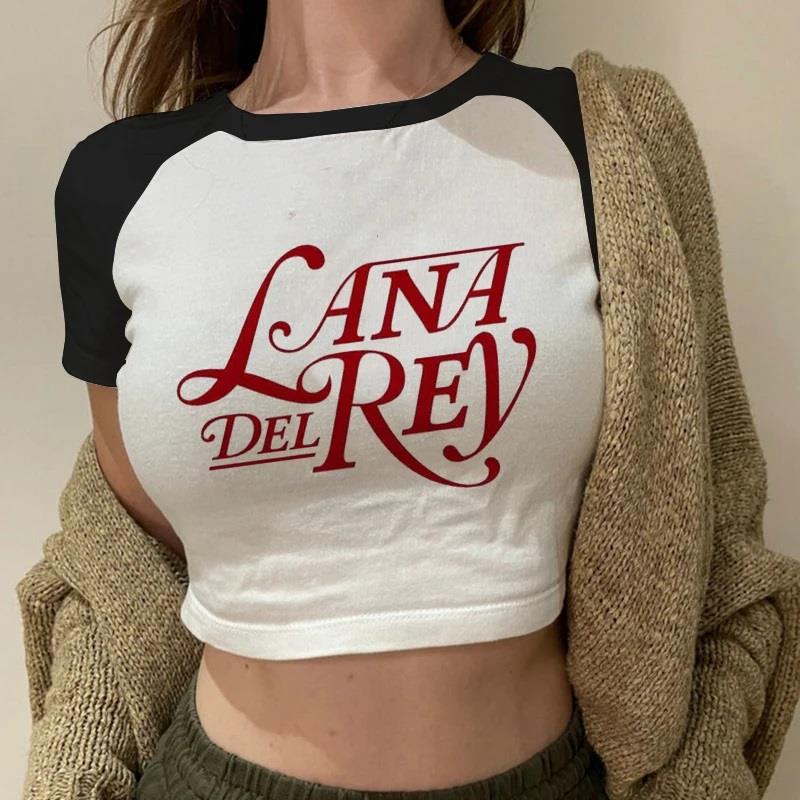 Lana Del Rey Reglan Kol Beyaz Crop