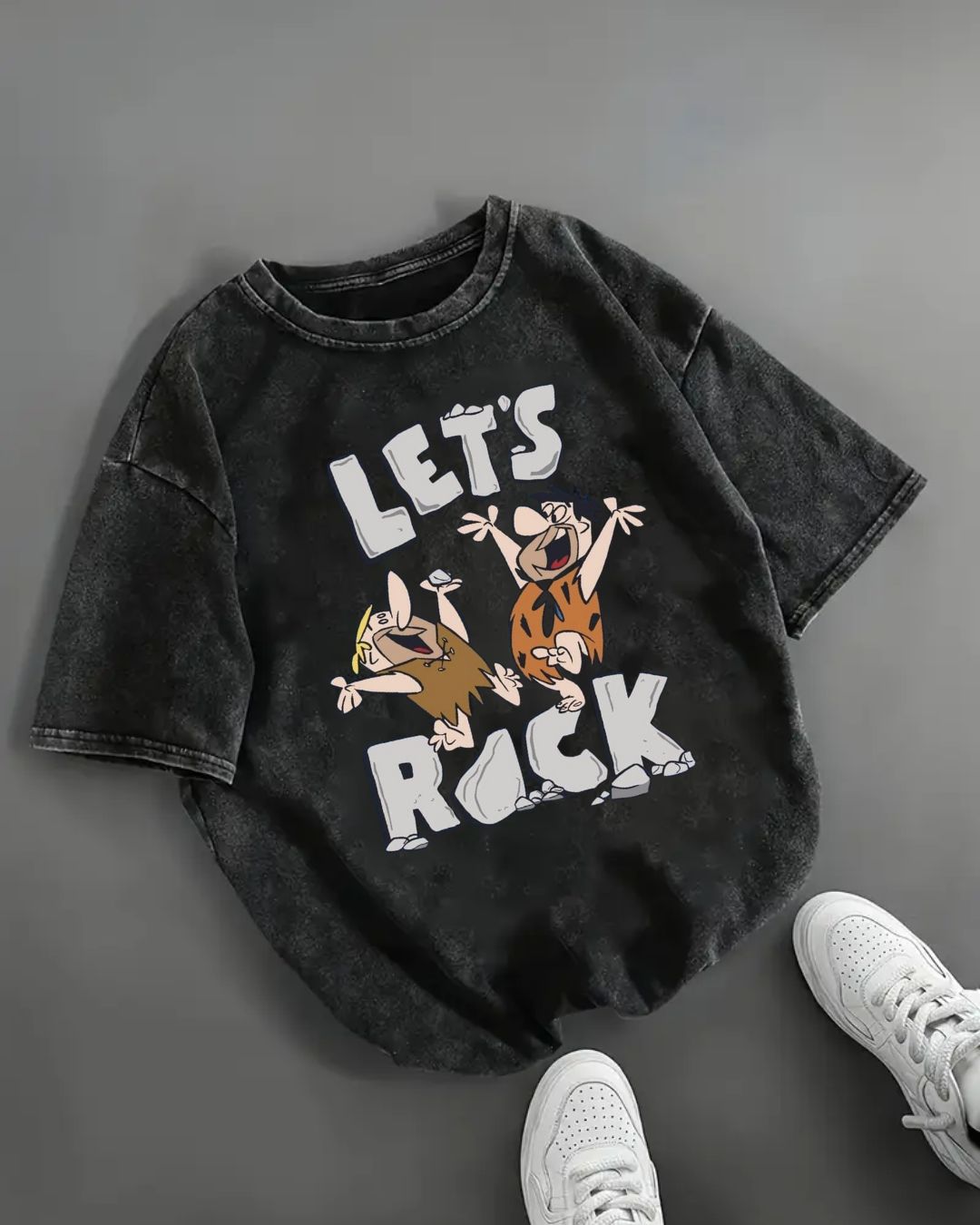 Lets Go Baskılı Unisex Oversize T-shirt