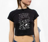 Löded Diper Baskılı Siyah Crop