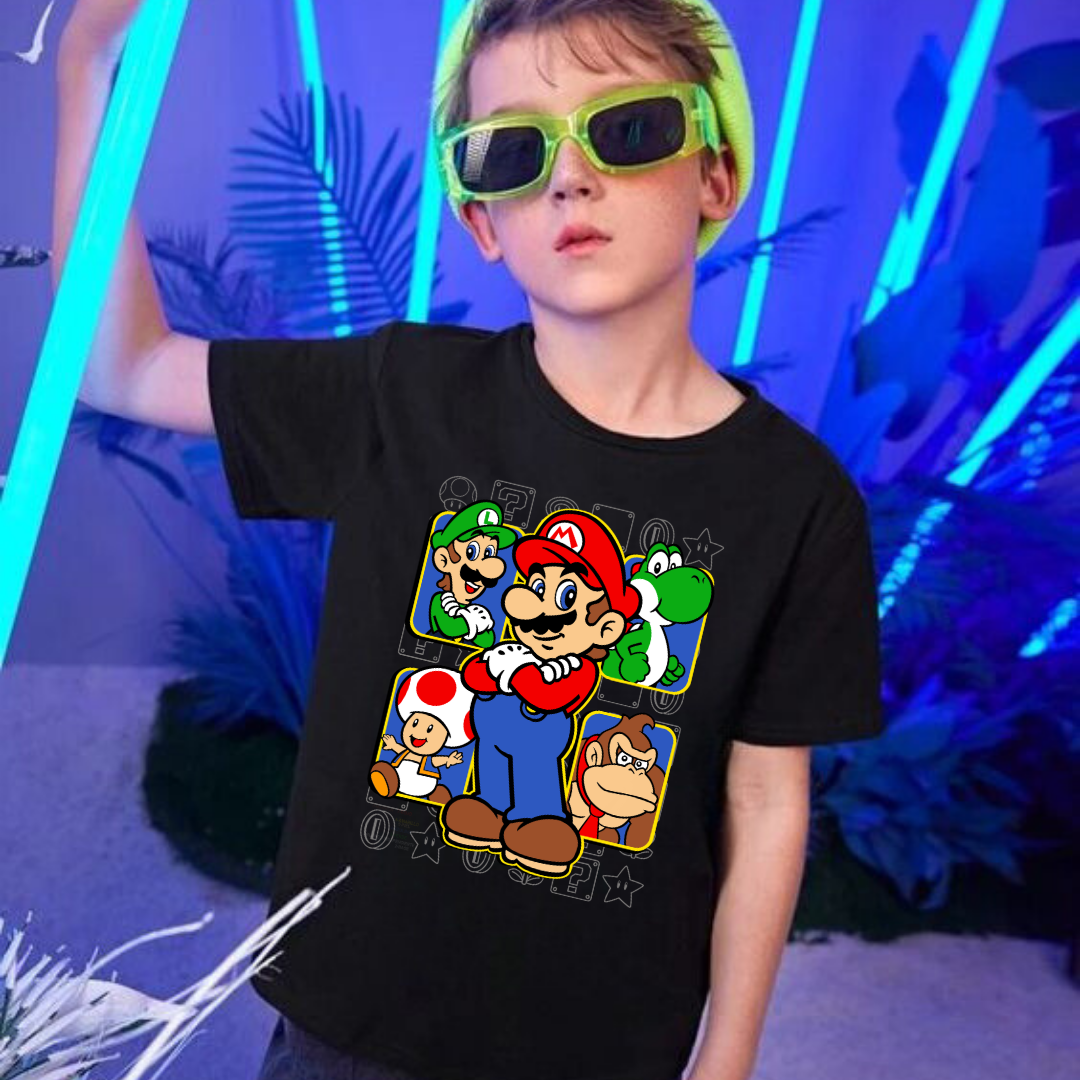 Mario Kids Baskılı T-shirt