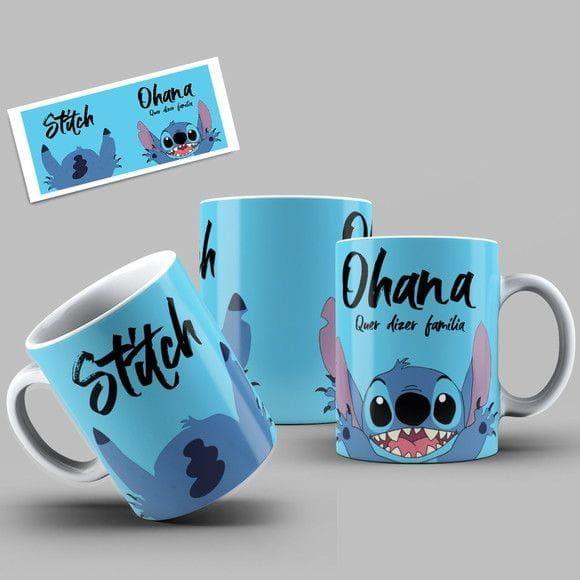 Mavi Stitch Baskılı Kupa Bardak