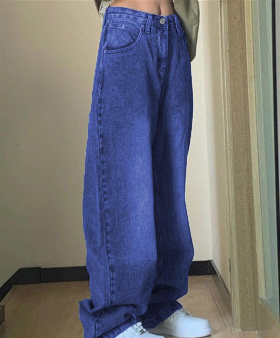 Mavi Yıkamalı Baggy Jean