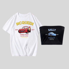 Mcqueen & Sally Couple T-Shirt & Croptop