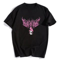 Melody Pink Siyah Unisex Oversize T-shirt