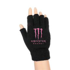 Monster Energy Baskılı Unisex Siyah Kesik Çift Eldiven