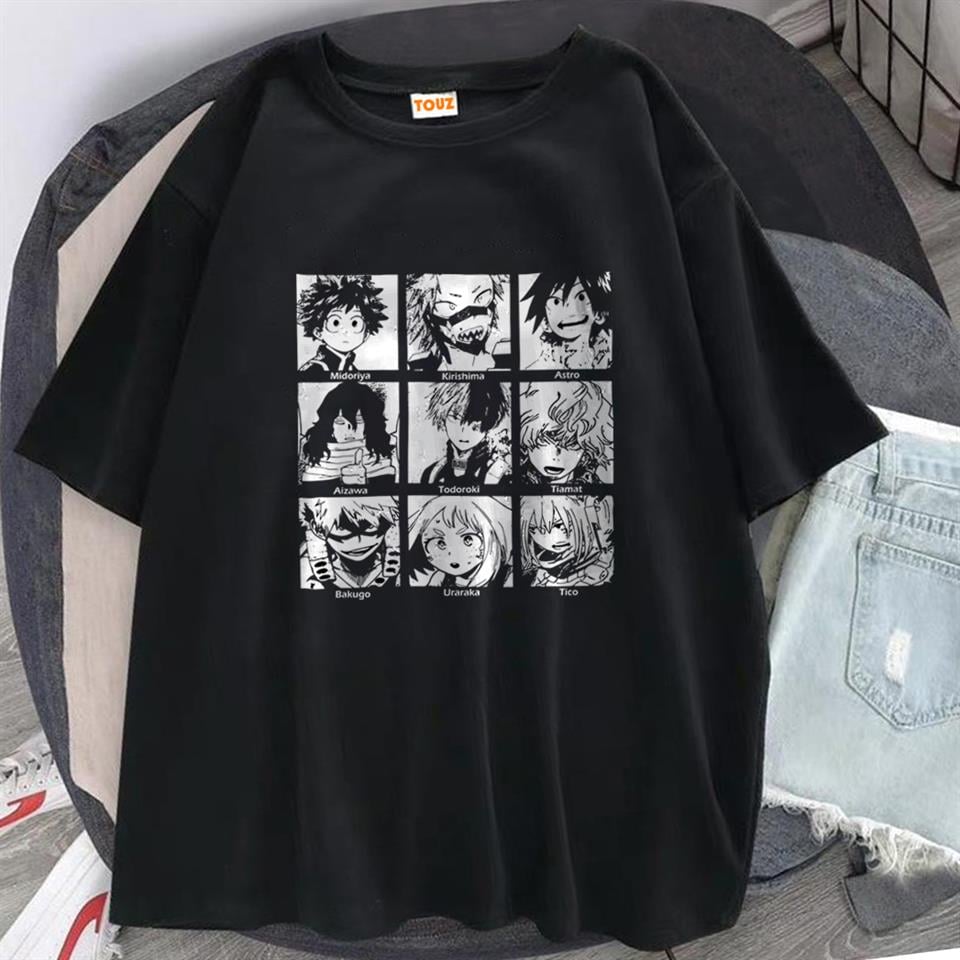 My Hero Academia Boku Baskılı Siyah Unisex Oversize T-shirt