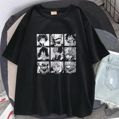 My Hero Academia Boku Baskılı Siyah Unisex Oversize T-shirt