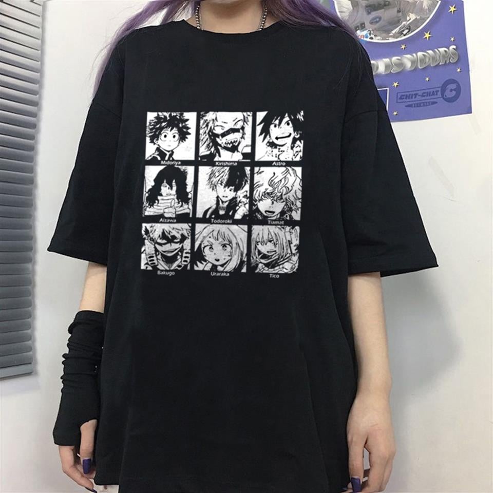 My Hero Academia Boku Baskılı Siyah Unisex Oversize T-shirt