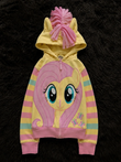 My Little Pony Fluttershy Desenli Kapüşonlu Fermuarlı Sweatshirt