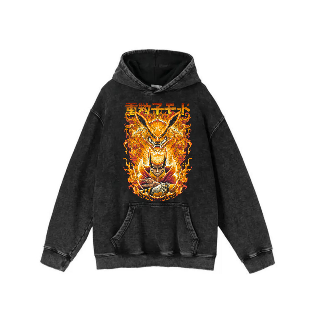 Yıkamalı Kumaş Anime Naruto Kapüşonlu Hoodie Sweatshirt