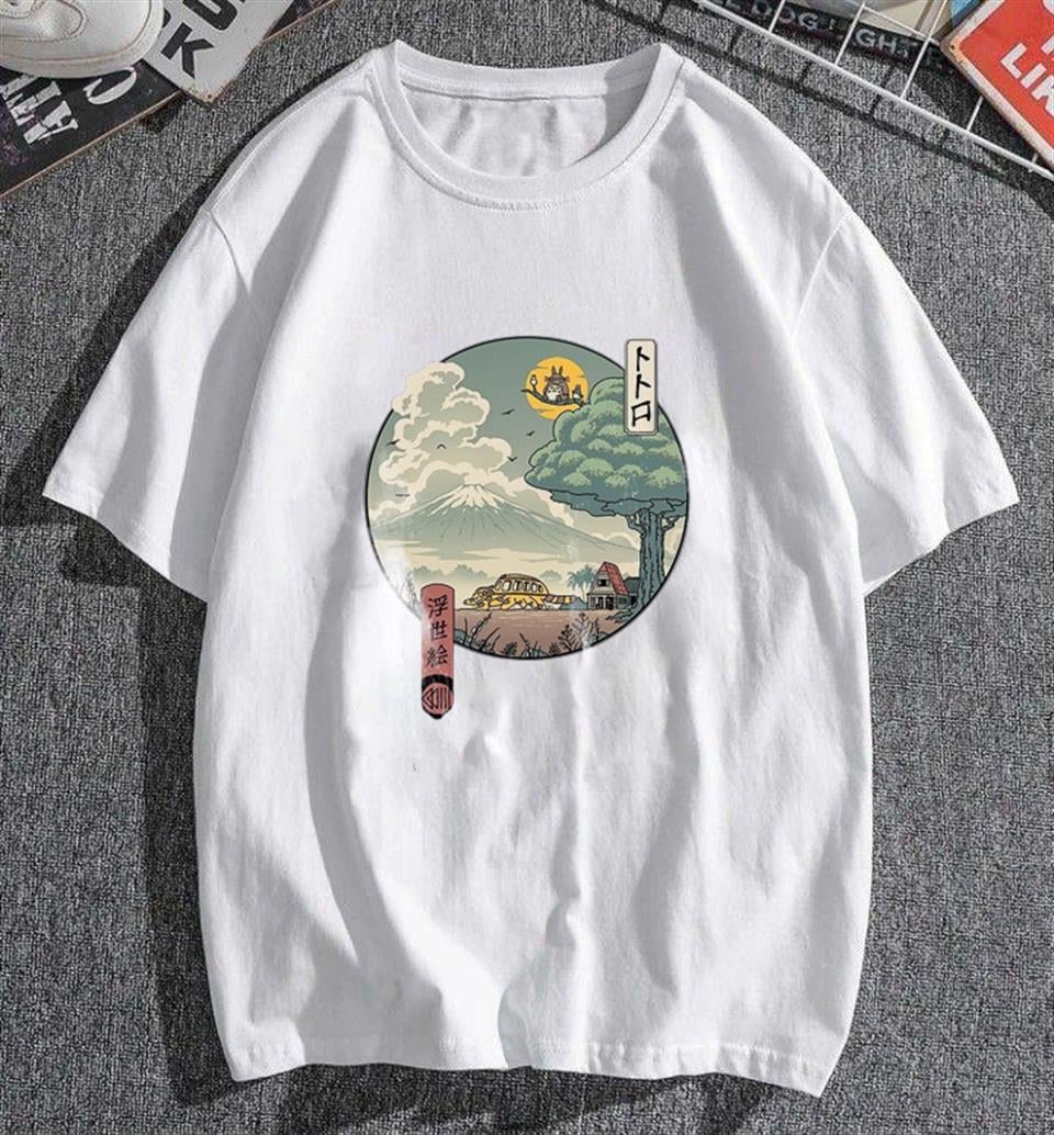 Neighbor's Ukiyo-E Beyaz Unisex Oversize T-shirt