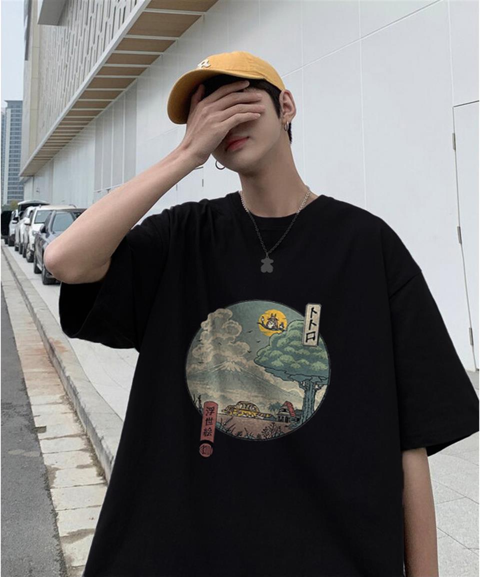 Neighbor's Ukiyo-E Siyah Unisex Oversize T-shirt