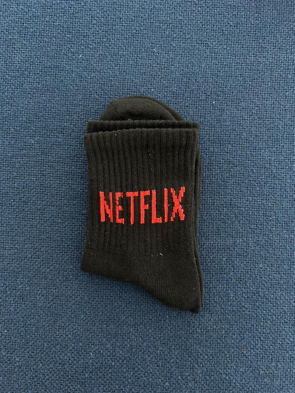 Netflix Unisex Siyah Kolej Çorap