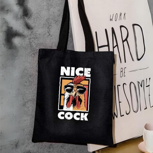Nice Cock Siyah Bez Çanta