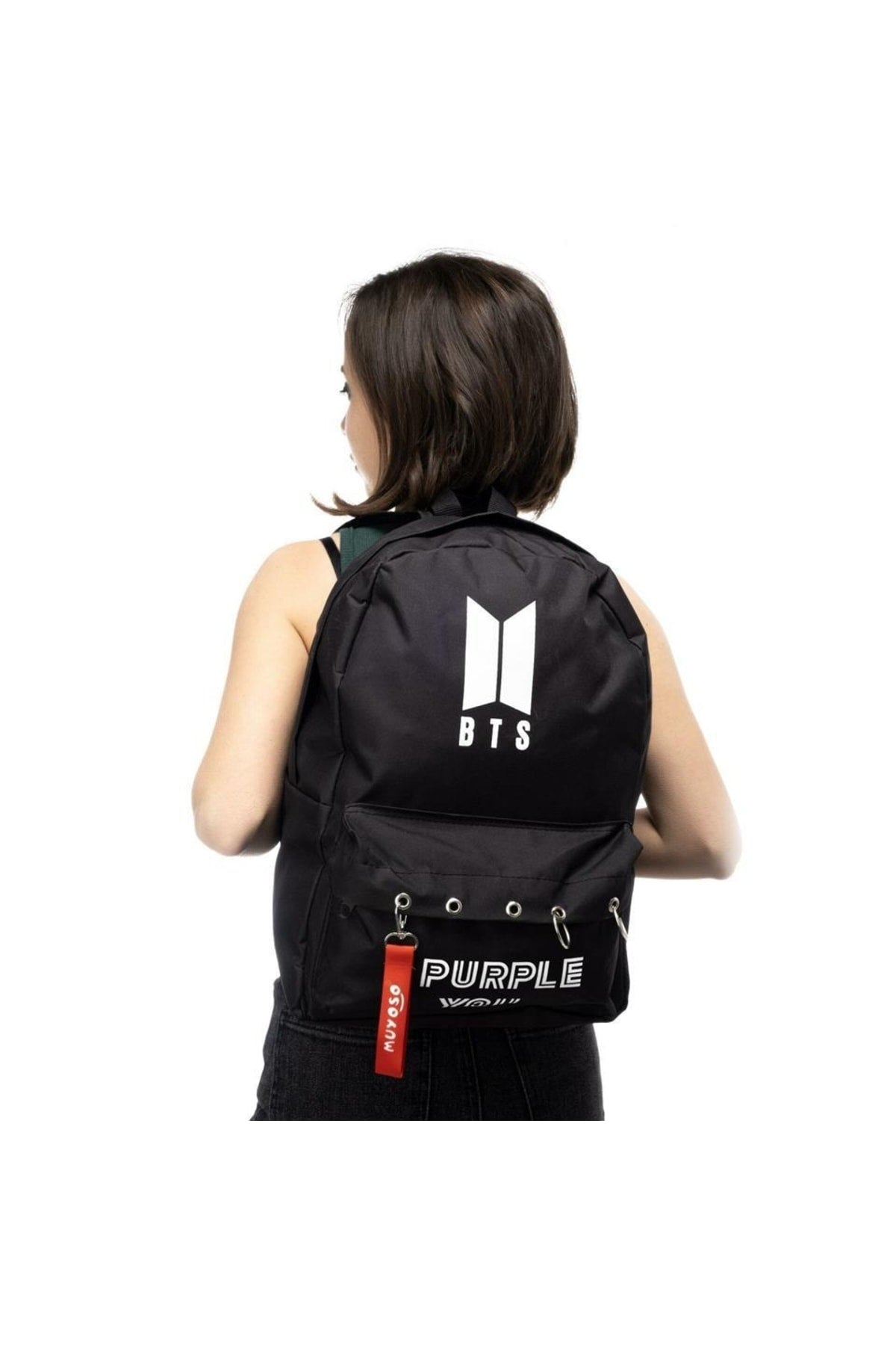 Old Bts Purple You Baskılı Laptop Sırt Çantası Piersingli