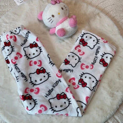 Beyaz Peluş Hello Kitty Eşofman Altı