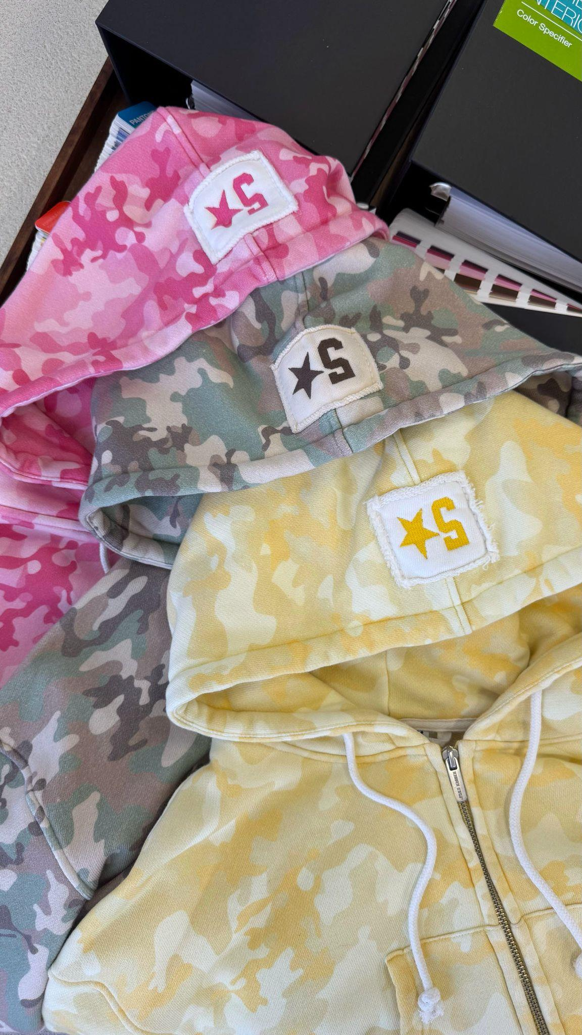 Kamuflaj Baggy Alt Üst Şort Takım (3 iplik)