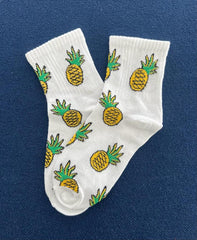 Pineapple Unisex Beyaz Kolej Çorap