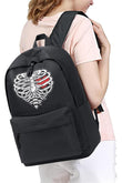 PMG SHOP   Heart Rib Baskılı Unisex Sırt Çantası