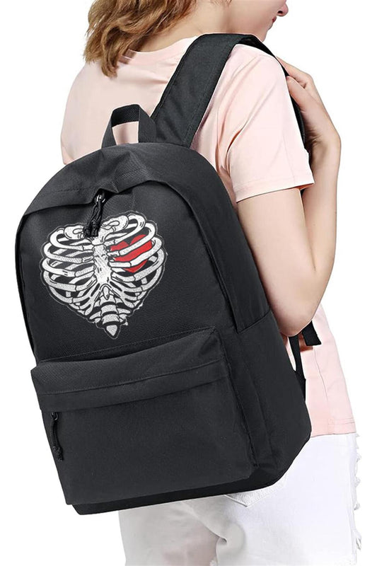 PMG SHOP   Heart Rib Baskılı Unisex Sırt Çantası
