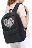 PMG SHOP   Heart Rib Baskılı Unisex Sırt Çantası