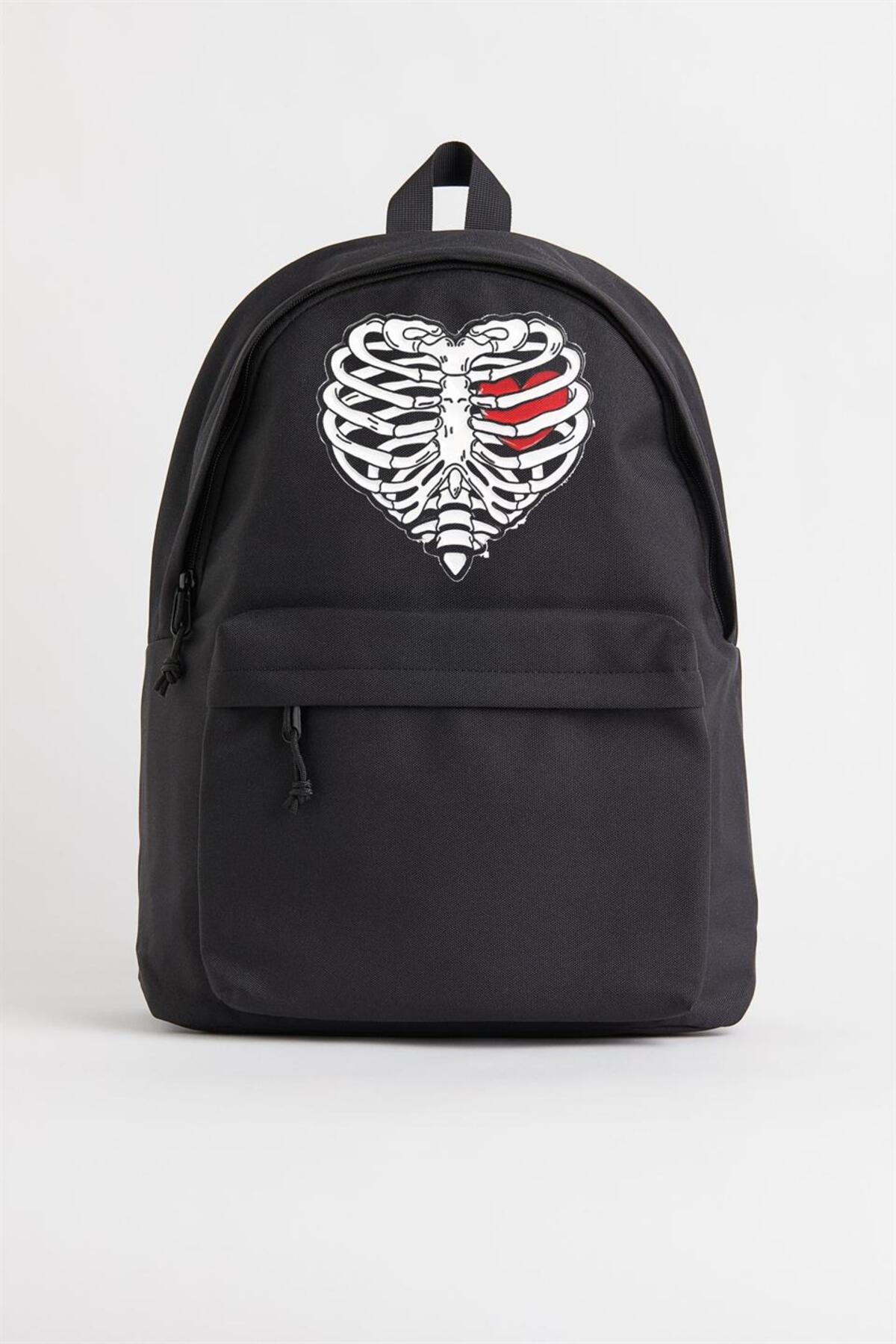PMG SHOP   Heart Rib Baskılı Unisex Sırt Çantası
