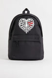 PMG SHOP   Heart Rib Baskılı Unisex Sırt Çantası