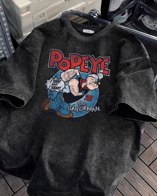 Popeye Baskılı Unisex Oversize T-shirt