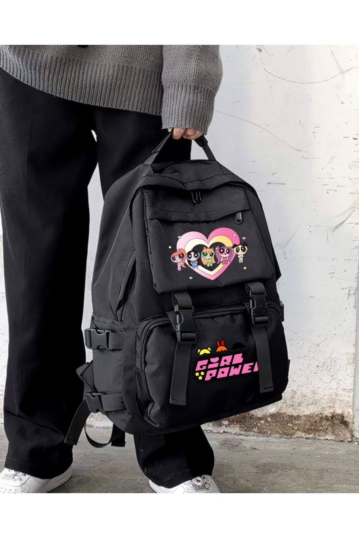 PowerPuff Girls Baskılı Palaska Sırt Okul Çantası