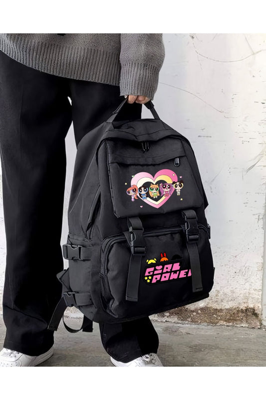 PowerPuff Girls Baskılı Palaska Sırt Okul Çantası