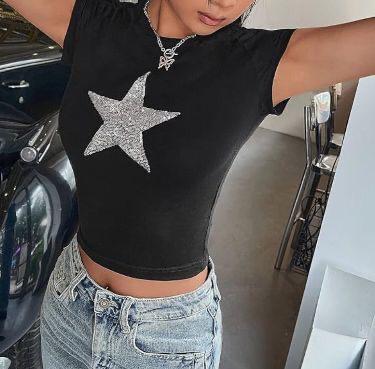 Pullu Star Crop Bluz