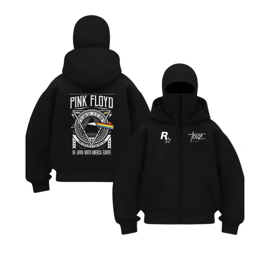 Balaclava Touz Pink Floyd Baskılı Ninja Hoodie Sweatshirt