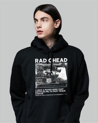 Radiohead Baskılı Siyah Unisex Oversize Kapüşonlu Sweatshirt