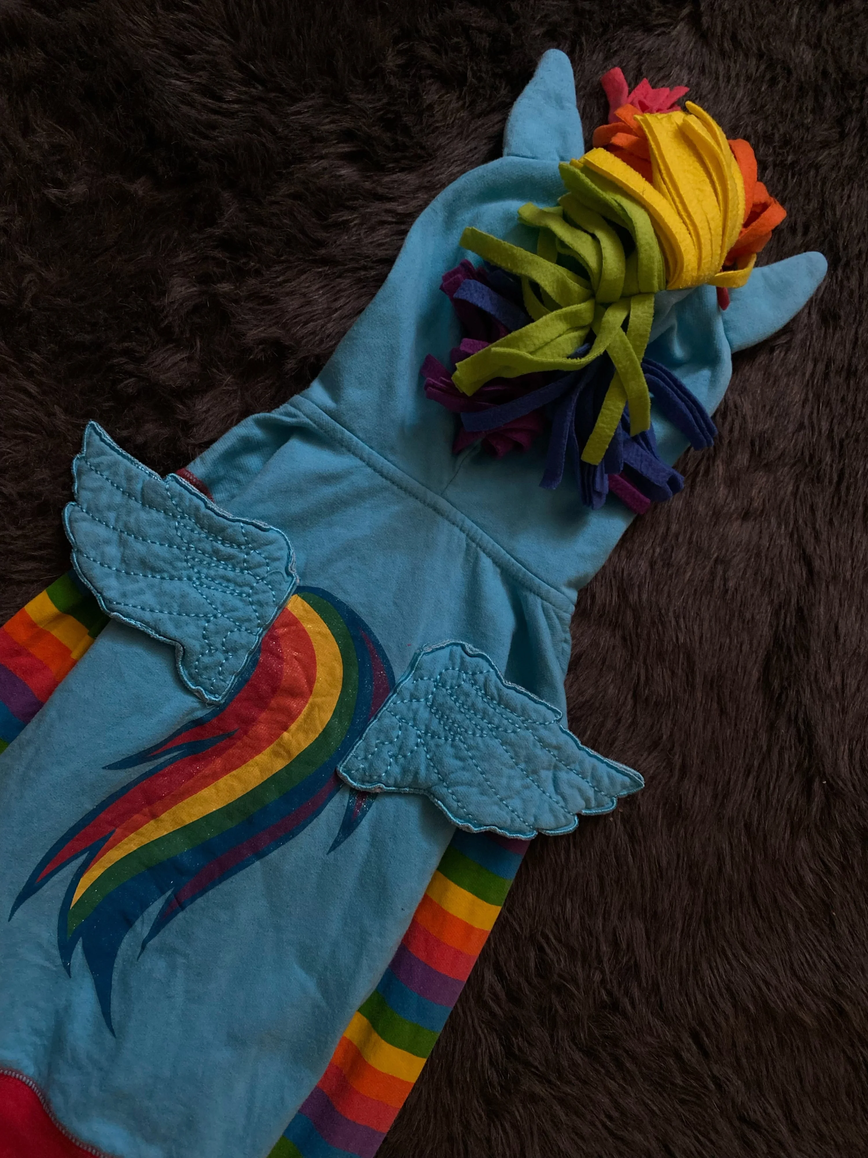 Rainbow Pony Gökkuşağı Desenli Kapüşonlu Fermuarlı Sweatshirt | ÖN SATIŞ
