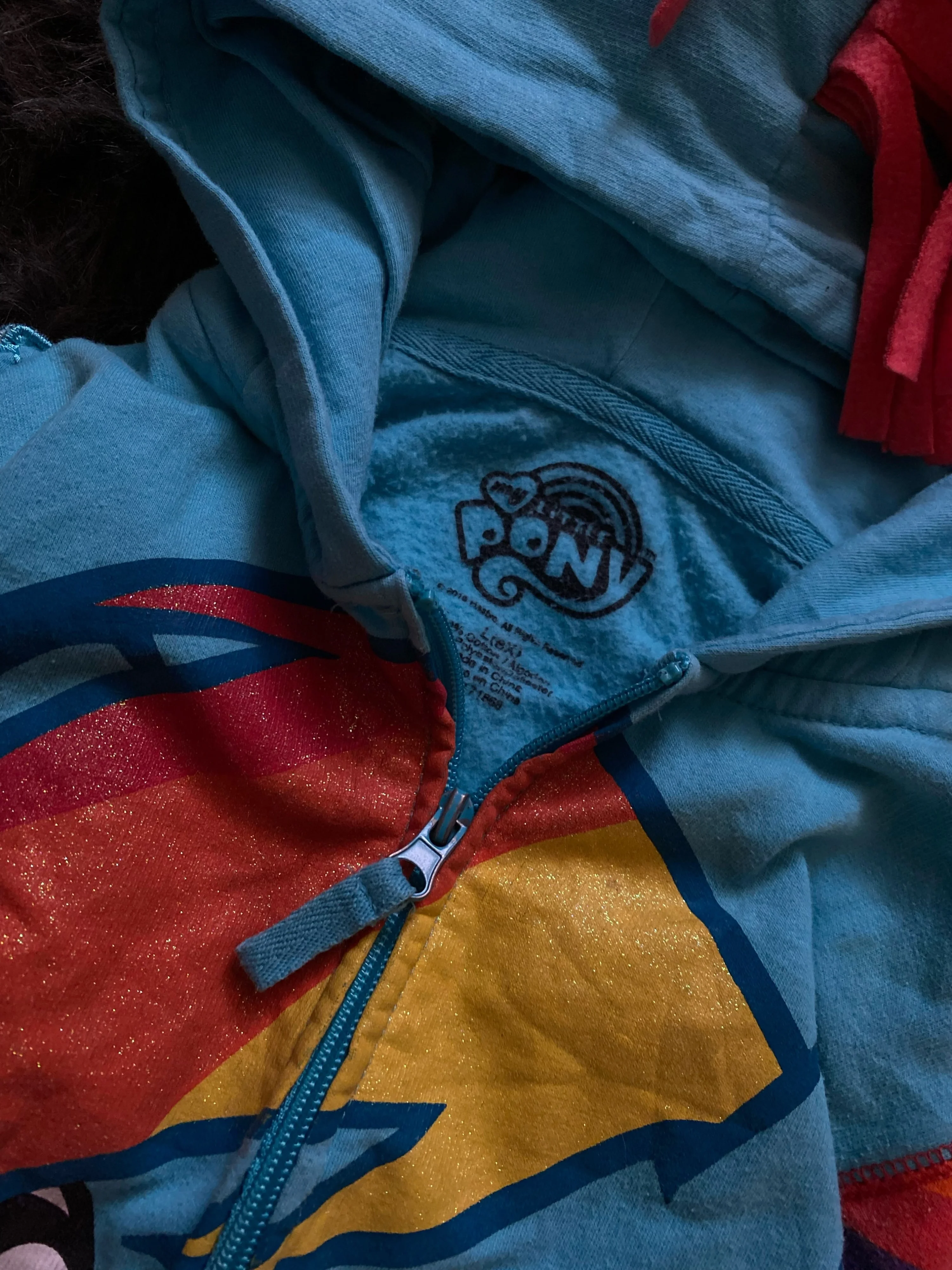 Rainbow Pony Gökkuşağı Desenli Kapüşonlu Fermuarlı Sweatshirt | ÖN SATIŞ