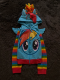 Rainbow Pony Gökkuşağı Desenli Kapüşonlu Fermuarlı Sweatshirt | ÖN SATIŞ